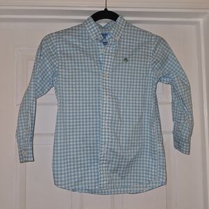 Boys Blue Checkered Button Down Shirt